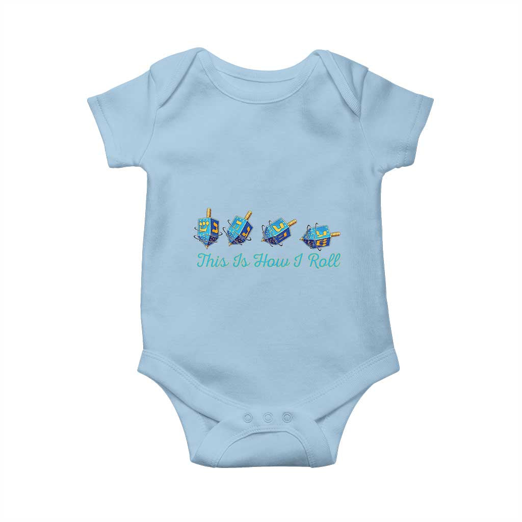 Hanukkah Dreidel Baby Onesie This Is How I Roll Jewish Holiday Gift - Wonder Print Shop