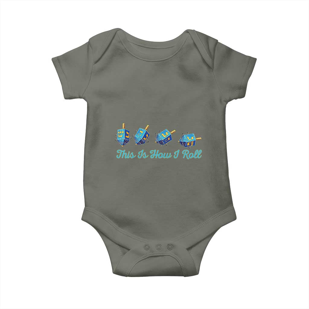 Hanukkah Dreidel Baby Onesie This Is How I Roll Jewish Holiday Gift - Wonder Print Shop