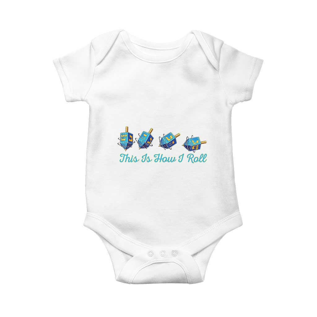Hanukkah Dreidel Baby Onesie This Is How I Roll Jewish Holiday Gift - Wonder Print Shop