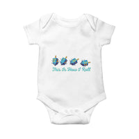 Hanukkah Dreidel Baby Onesie This Is How I Roll Jewish Holiday Gift - Wonder Print Shop