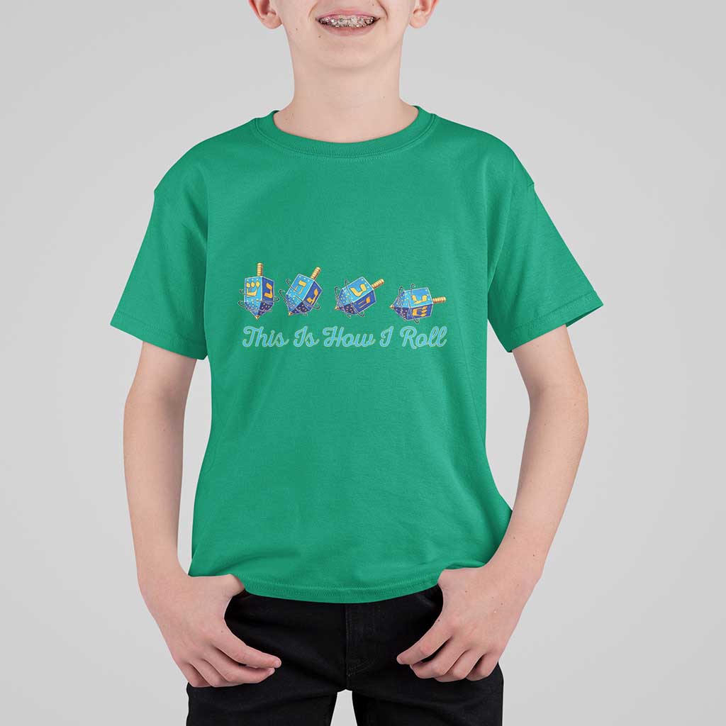 Hanukkah Dreidel T Shirt For Kid This Is How I Roll Jewish Holiday Gift - Wonder Print Shop