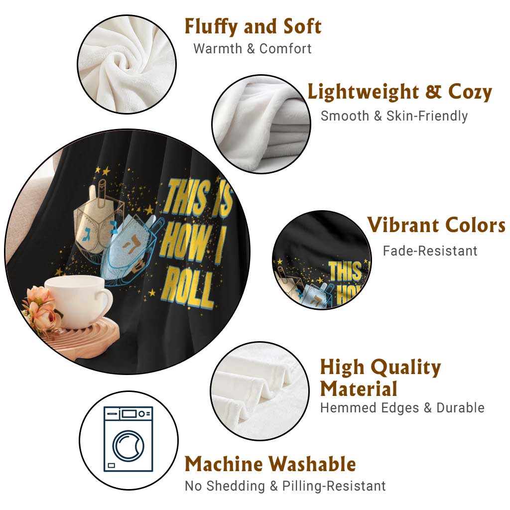 This Is How I Roll Throw Blanket Jewish Holiday Dreidel Gift - Wonder Print Shop