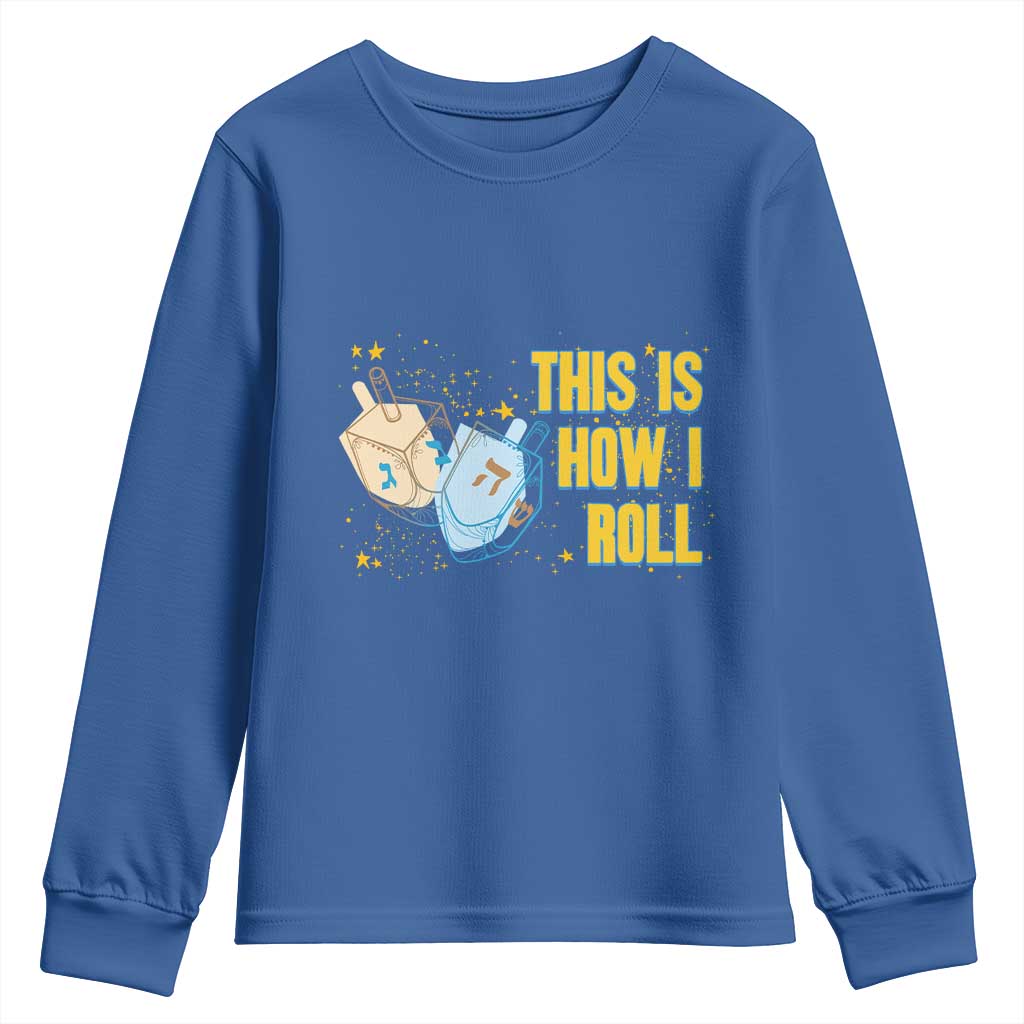 This Is How I Roll Youth Sweatshirt Jewish Holiday Dreidel Gift - Wonder Print Shop