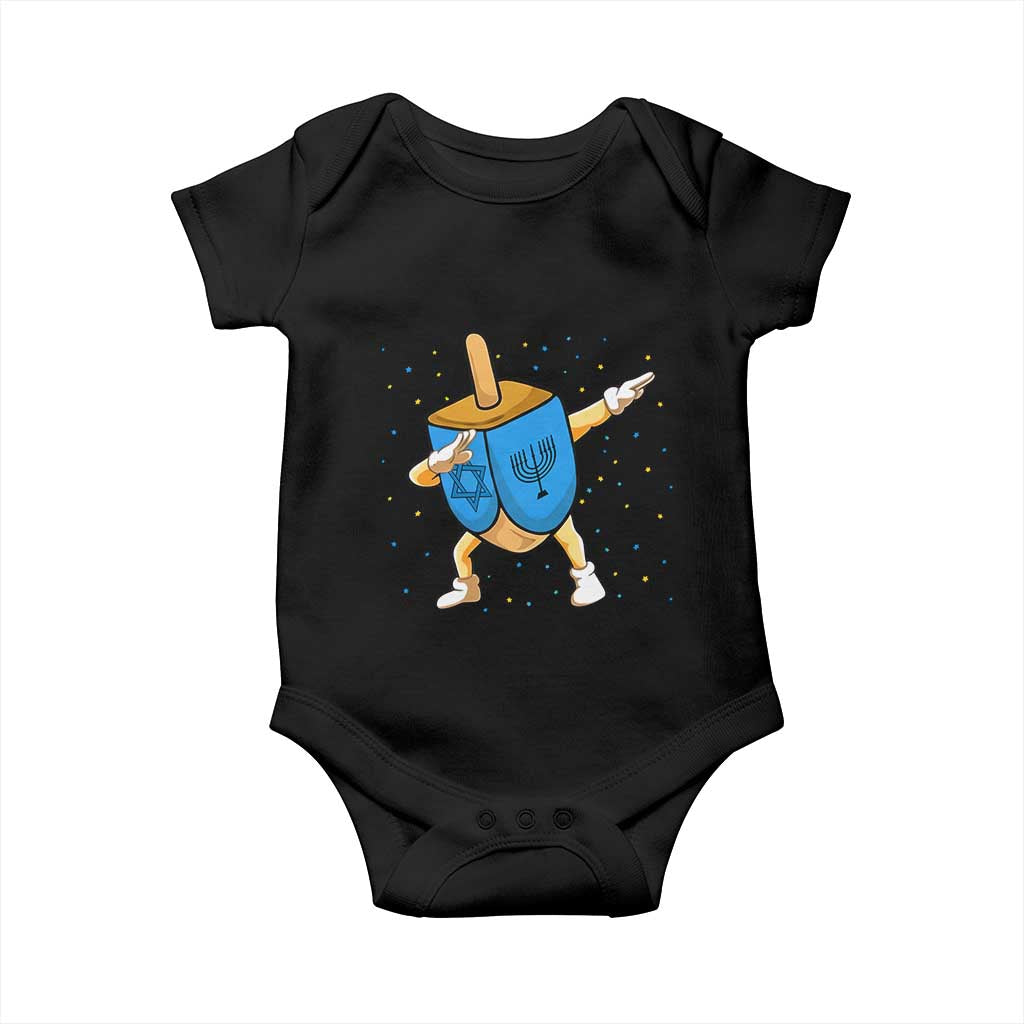 Funny Hanukkah Dreidel Dabbing Holiday Gift Baby Onesie - Wonder Print Shop