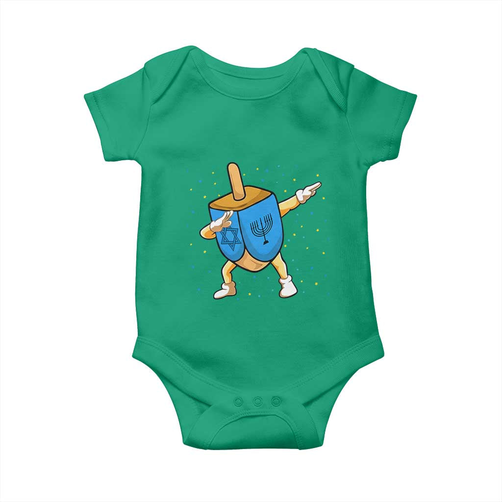 Funny Hanukkah Dreidel Dabbing Holiday Gift Baby Onesie - Wonder Print Shop