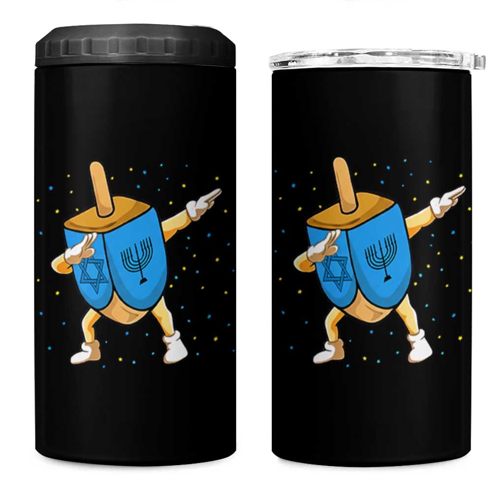Funny Hanukkah Dreidel Dabbing Holiday Gift 4 in 1 Can Cooler Tumbler - Wonder Print Shop