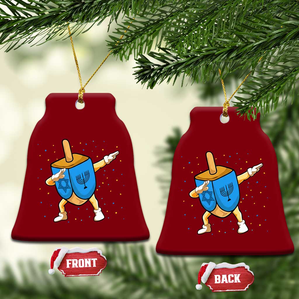 Funny Hanukkah Dreidel Dabbing Holiday Gift Ceramic Ornament - Wonder Print Shop