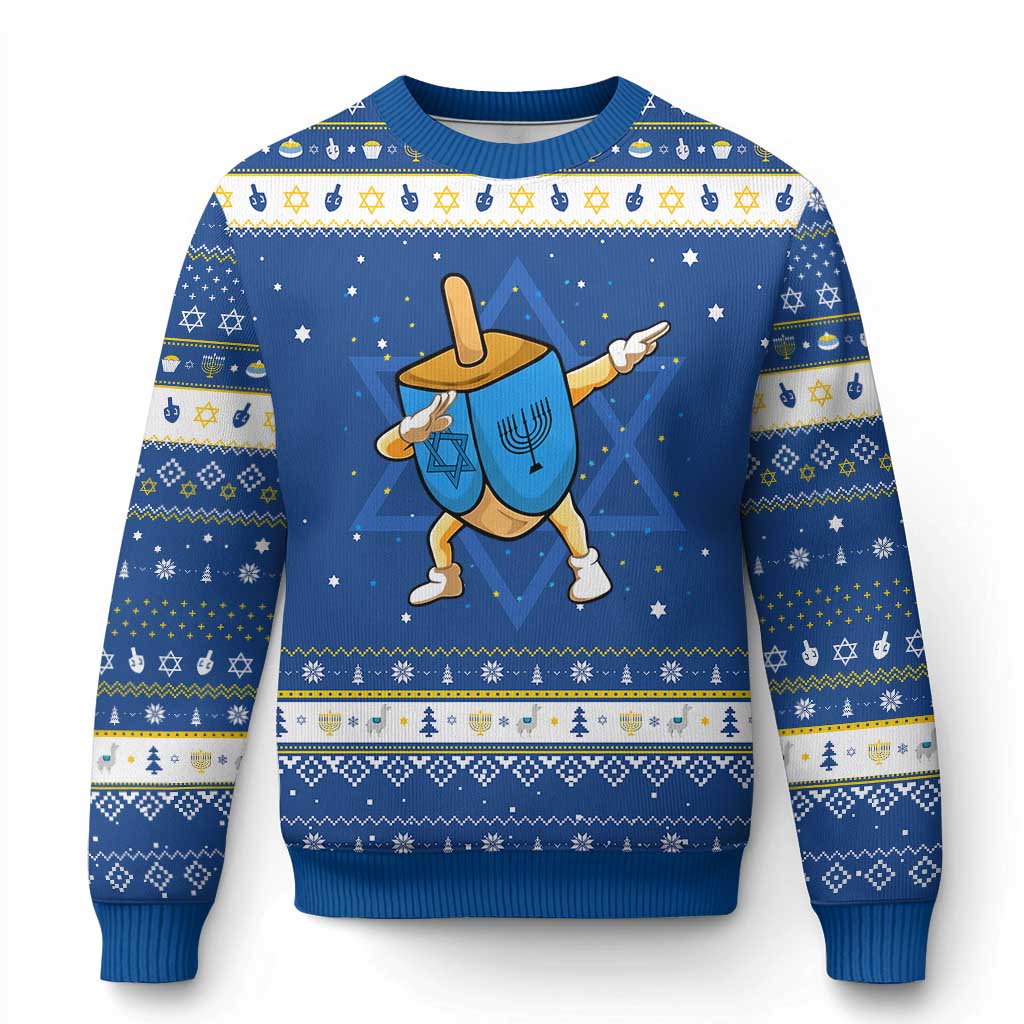 Funny Chanukkah Dreidel Dabbing Holiday Gift Hanukkah Ugly Sweater - Wonder Print Shop
