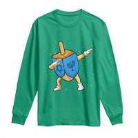 Funny Hanukkah Dreidel Dabbing Holiday Gift Long Sleeve Shirt - Wonder Print Shop