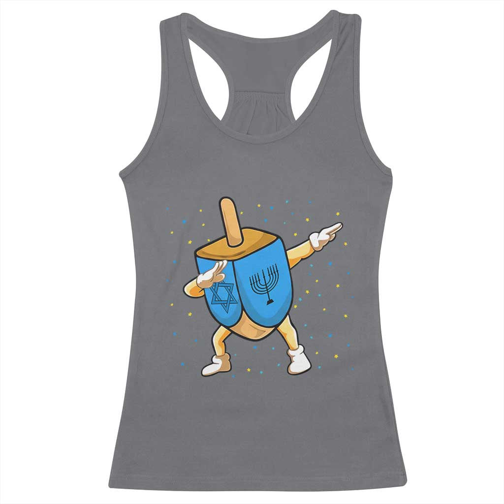 Funny Hanukkah Dreidel Dabbing Holiday Gift Racerback Tank Top - Wonder Print Shop