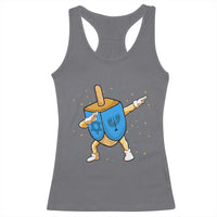 Funny Hanukkah Dreidel Dabbing Holiday Gift Racerback Tank Top - Wonder Print Shop