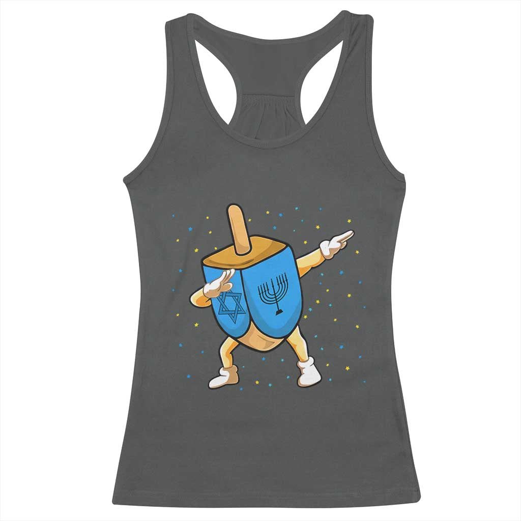 Funny Hanukkah Dreidel Dabbing Holiday Gift Racerback Tank Top - Wonder Print Shop