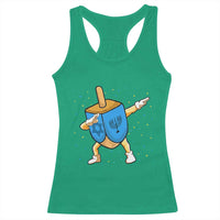 Funny Hanukkah Dreidel Dabbing Holiday Gift Racerback Tank Top - Wonder Print Shop