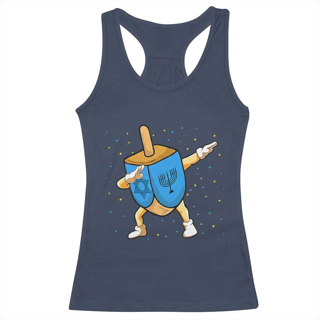Funny Hanukkah Dreidel Dabbing Holiday Gift Racerback Tank Top - Wonder Print Shop