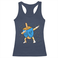 Funny Hanukkah Dreidel Dabbing Holiday Gift Racerback Tank Top - Wonder Print Shop