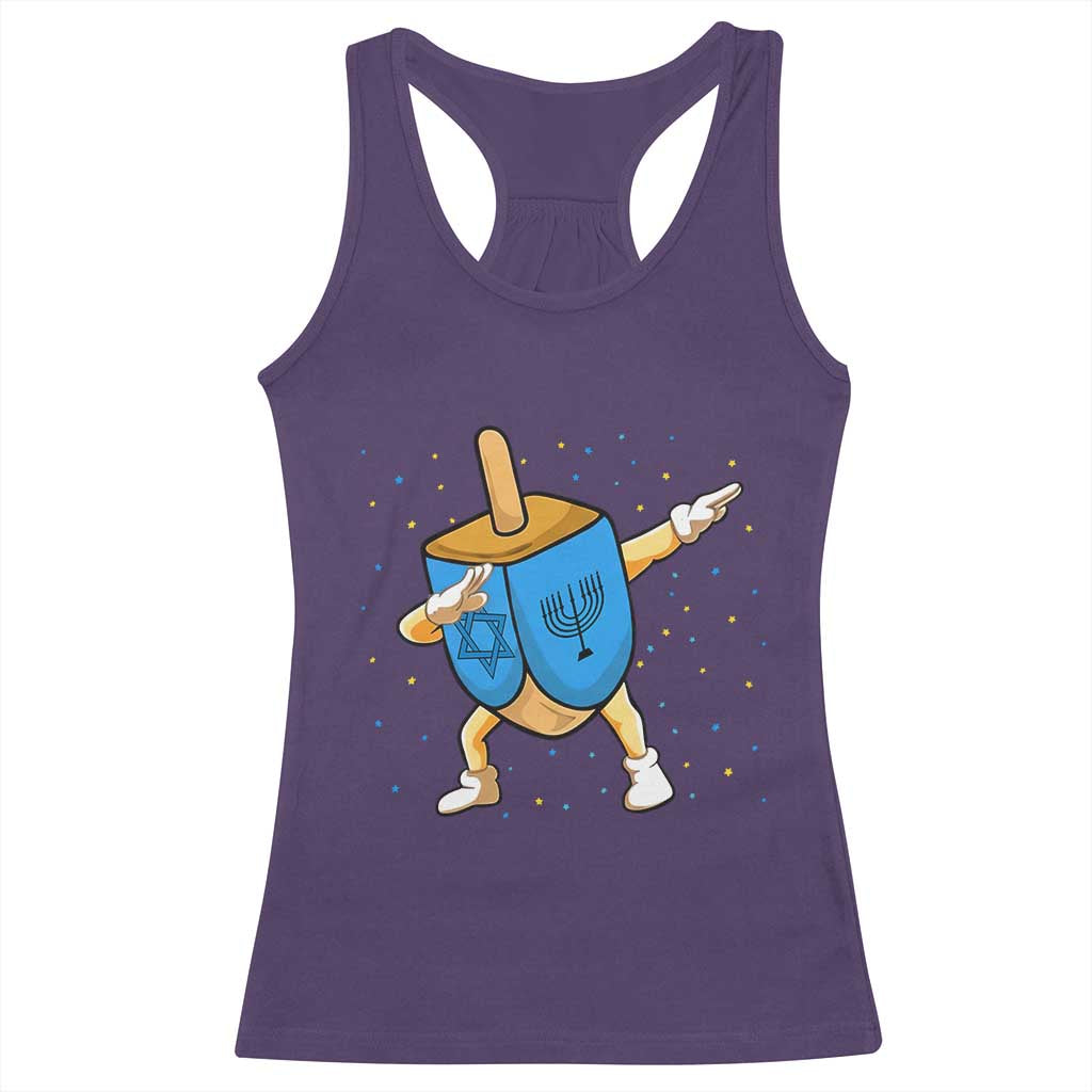Funny Hanukkah Dreidel Dabbing Holiday Gift Racerback Tank Top - Wonder Print Shop