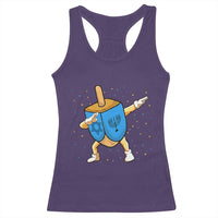 Funny Hanukkah Dreidel Dabbing Holiday Gift Racerback Tank Top - Wonder Print Shop