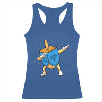 Funny Hanukkah Dreidel Dabbing Holiday Gift Racerback Tank Top - Wonder Print Shop