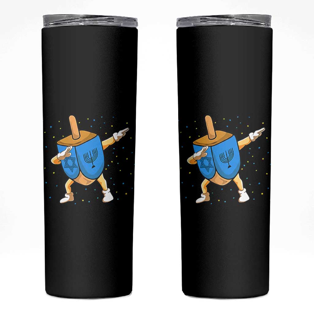 Funny Hanukkah Dreidel Dabbing Holiday Gift Skinny Tumbler - Wonder Print Shop