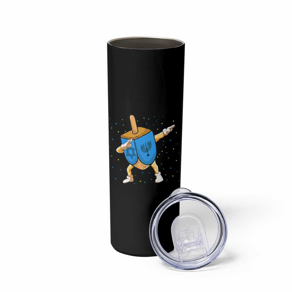 Funny Hanukkah Dreidel Dabbing Holiday Gift Skinny Tumbler - Wonder Print Shop