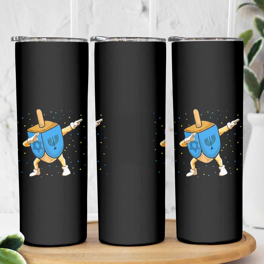 Funny Hanukkah Dreidel Dabbing Holiday Gift Skinny Tumbler - Wonder Print Shop