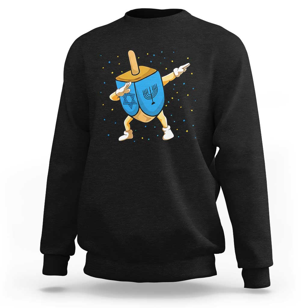 Funny Hanukkah Dreidel Dabbing Holiday Gift Sweatshirt - Wonder Print Shop