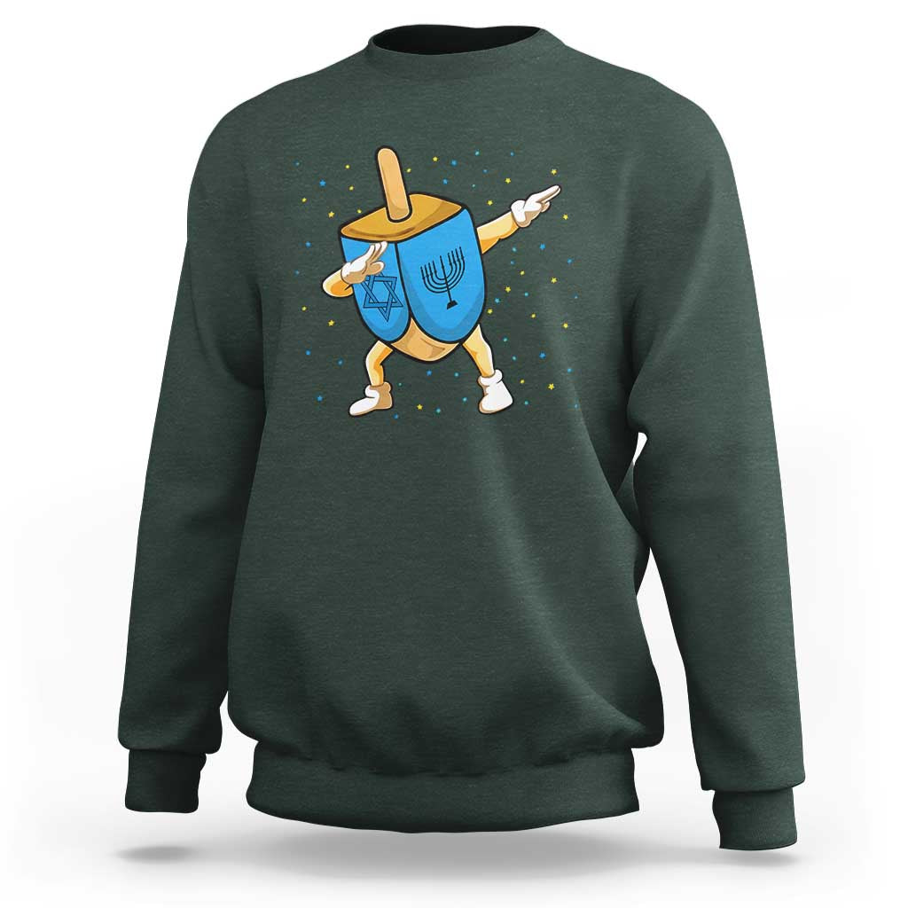 Funny Hanukkah Dreidel Dabbing Holiday Gift Sweatshirt - Wonder Print Shop