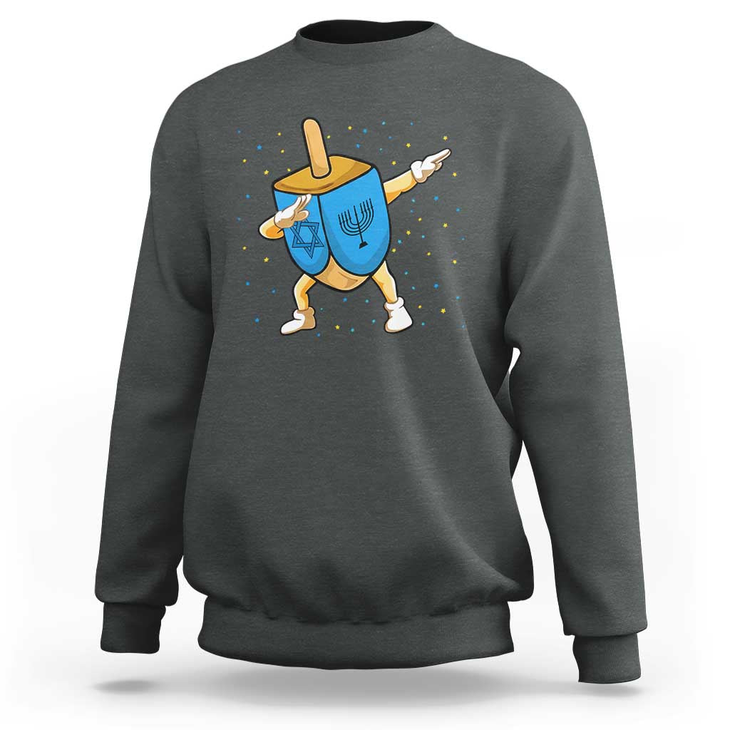 Funny Hanukkah Dreidel Dabbing Holiday Gift Sweatshirt - Wonder Print Shop