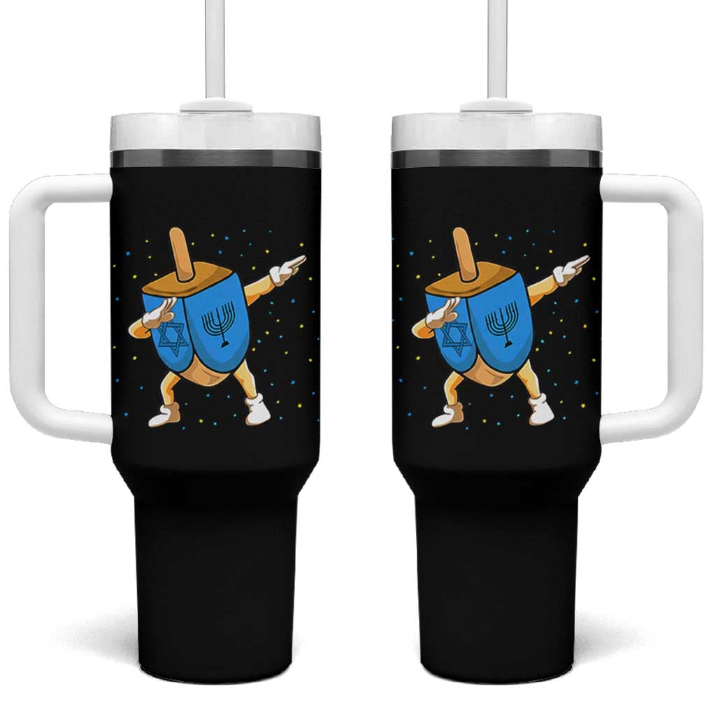 Funny Hanukkah Dreidel Dabbing Holiday Gift Tumbler With Handle - Wonder Print Shop