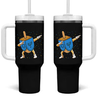 Funny Hanukkah Dreidel Dabbing Holiday Gift Tumbler With Handle - Wonder Print Shop