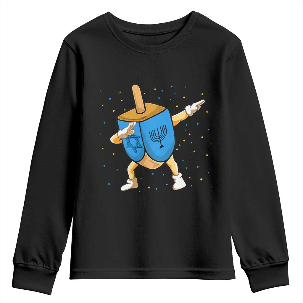 Funny Hanukkah Dreidel Dabbing Holiday Gift Youth Sweatshirt - Wonder Print Shop