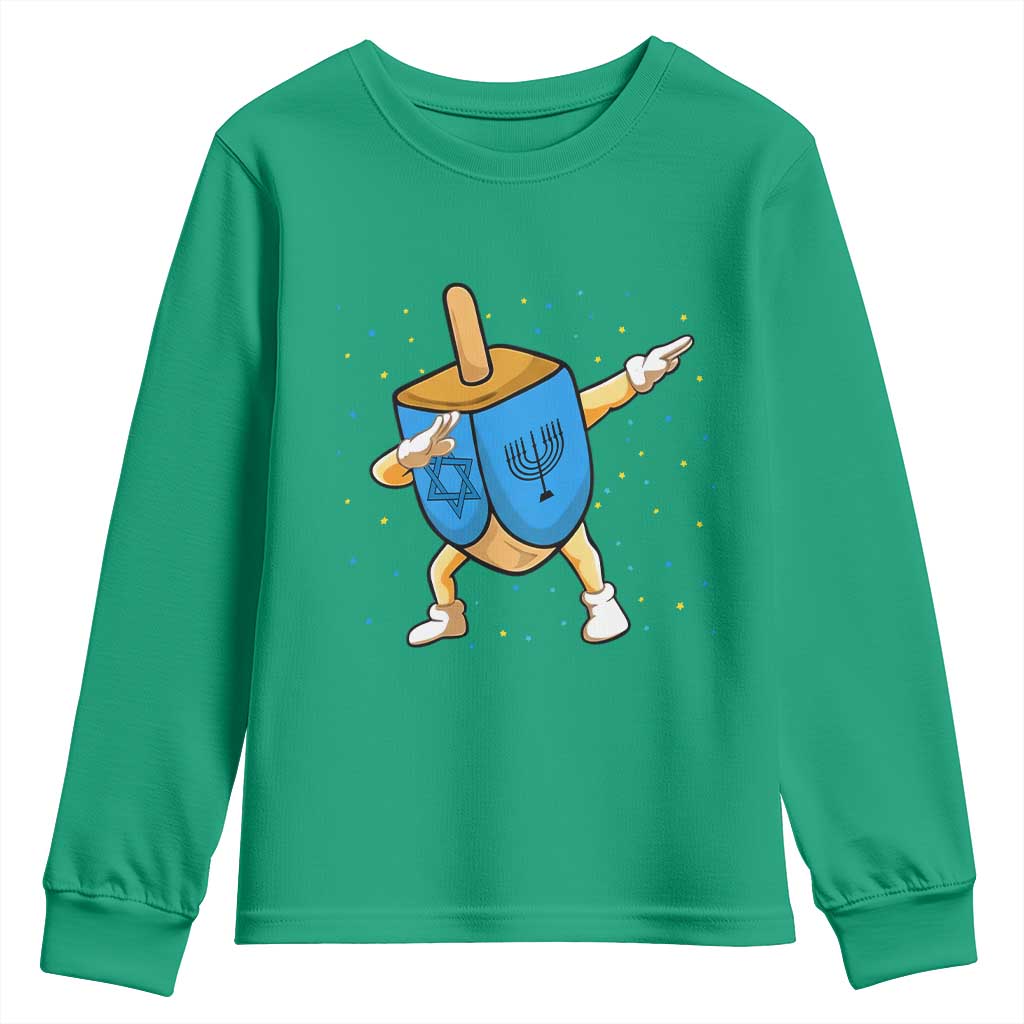 Funny Hanukkah Dreidel Dabbing Holiday Gift Youth Sweatshirt - Wonder Print Shop