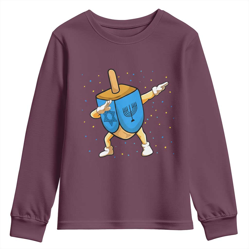 Funny Hanukkah Dreidel Dabbing Holiday Gift Youth Sweatshirt - Wonder Print Shop