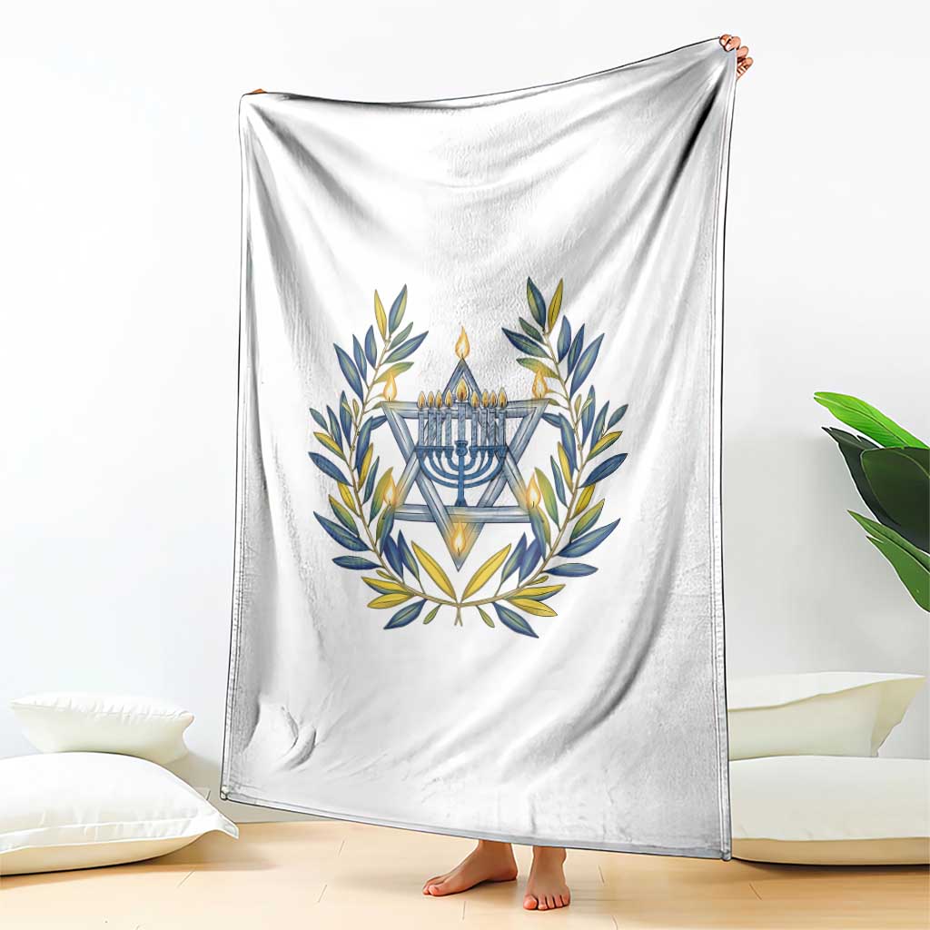 Hanukkah Flower Menorah Star Of David Throw Blanket Gift For Women - Wonder Print Shop