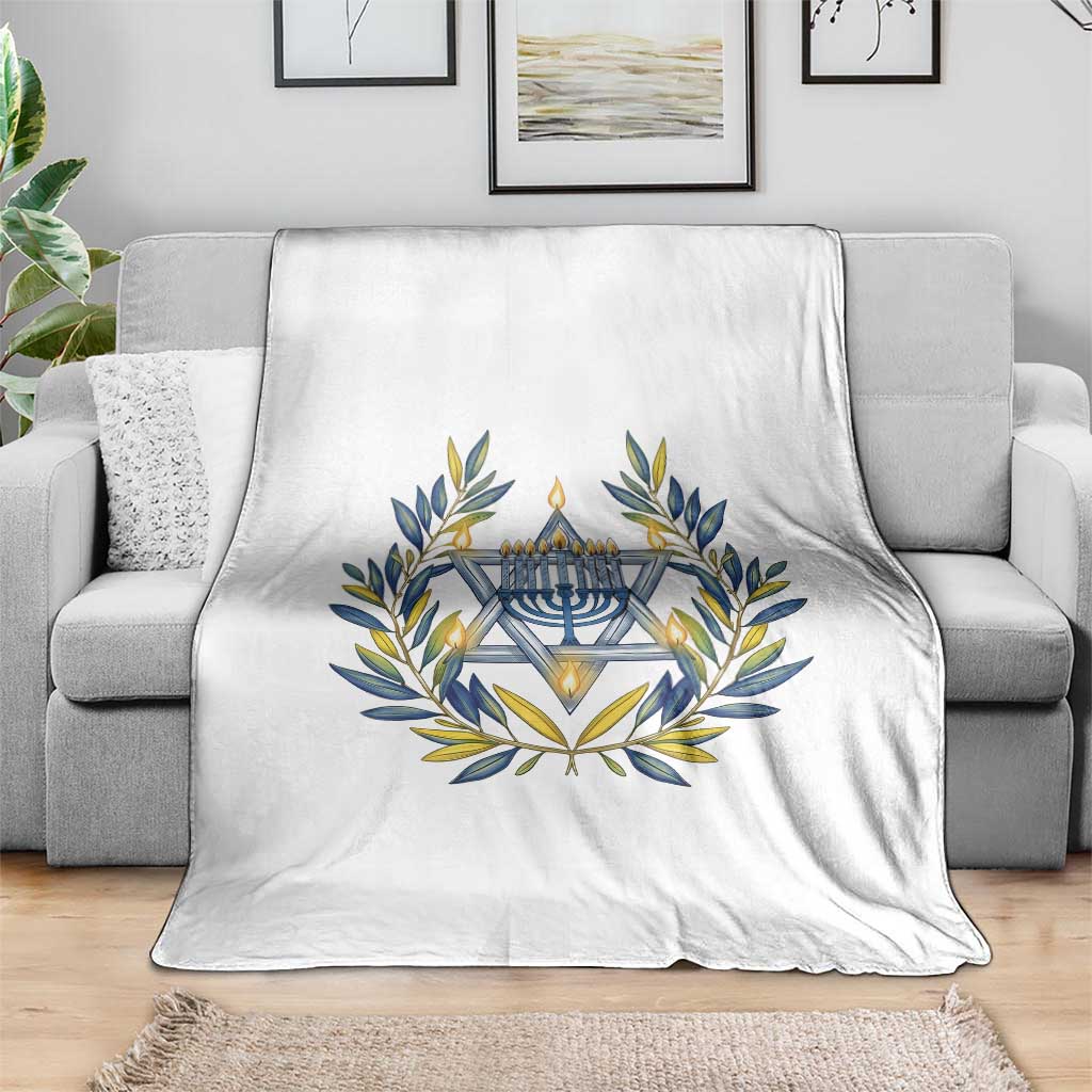 Hanukkah Flower Menorah Star Of David Throw Blanket Gift For Women - Wonder Print Shop