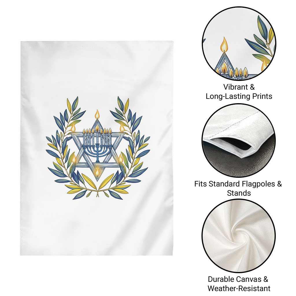 Hanukkah Flower Menorah Star Of David Garden Flag Gift For Women - Wonder Print Shop