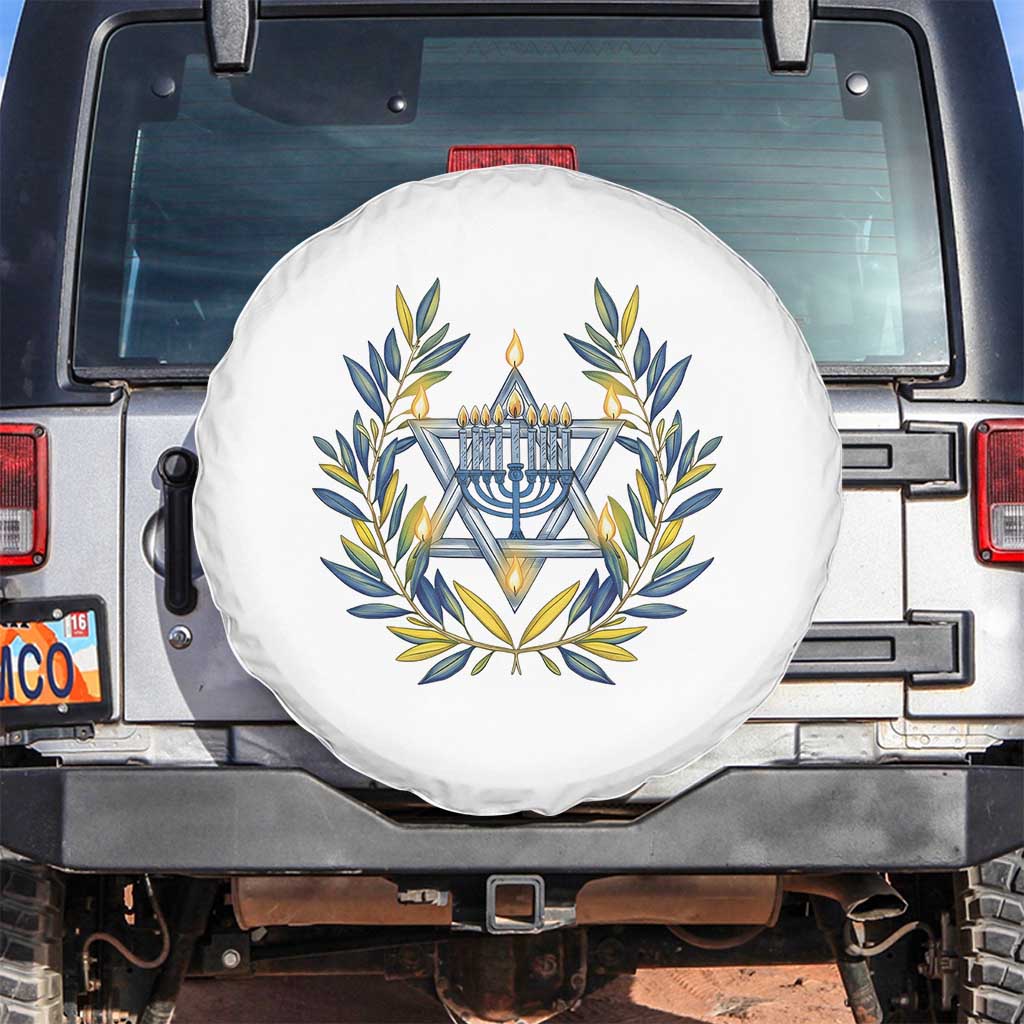 Hanukkah Flower Menorah Star Of David Spare Tire Cover Gift For Women - Wonder Print Shop