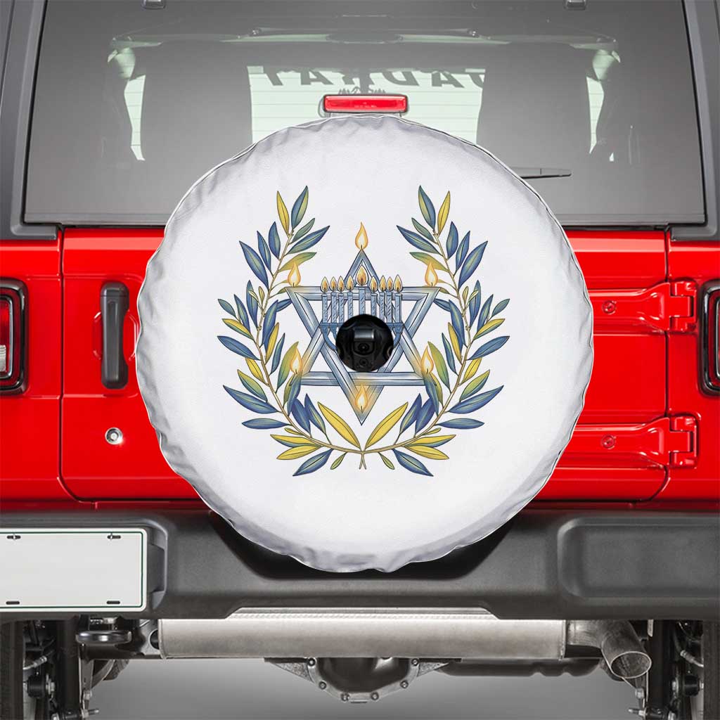 Hanukkah Flower Menorah Star Of David Spare Tire Cover Gift For Women - Wonder Print Shop