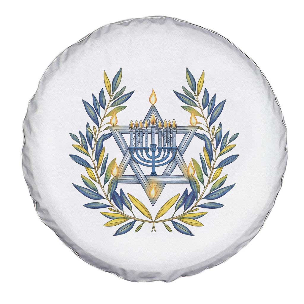 Hanukkah Flower Menorah Star Of David Spare Tire Cover Gift For Women - Wonder Print Shop