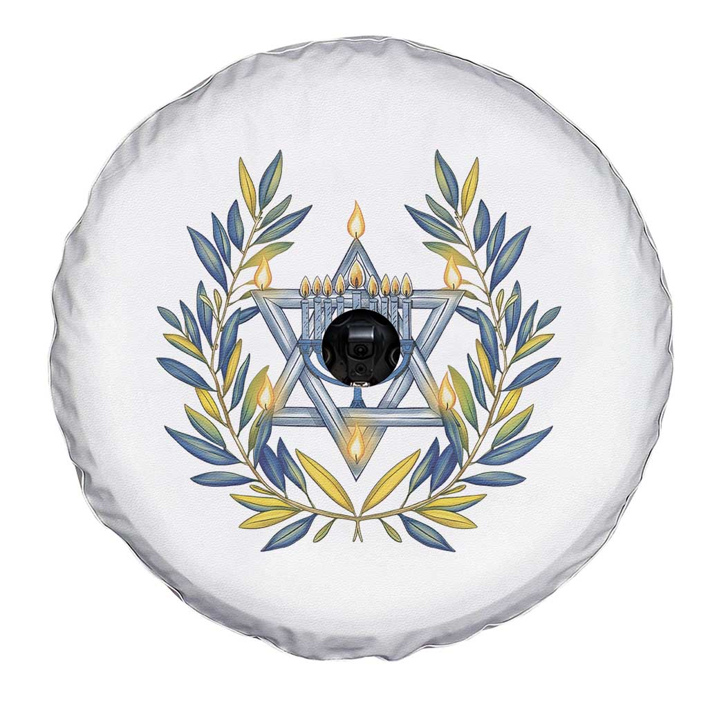 Hanukkah Flower Menorah Star Of David Spare Tire Cover Gift For Women - Wonder Print Shop
