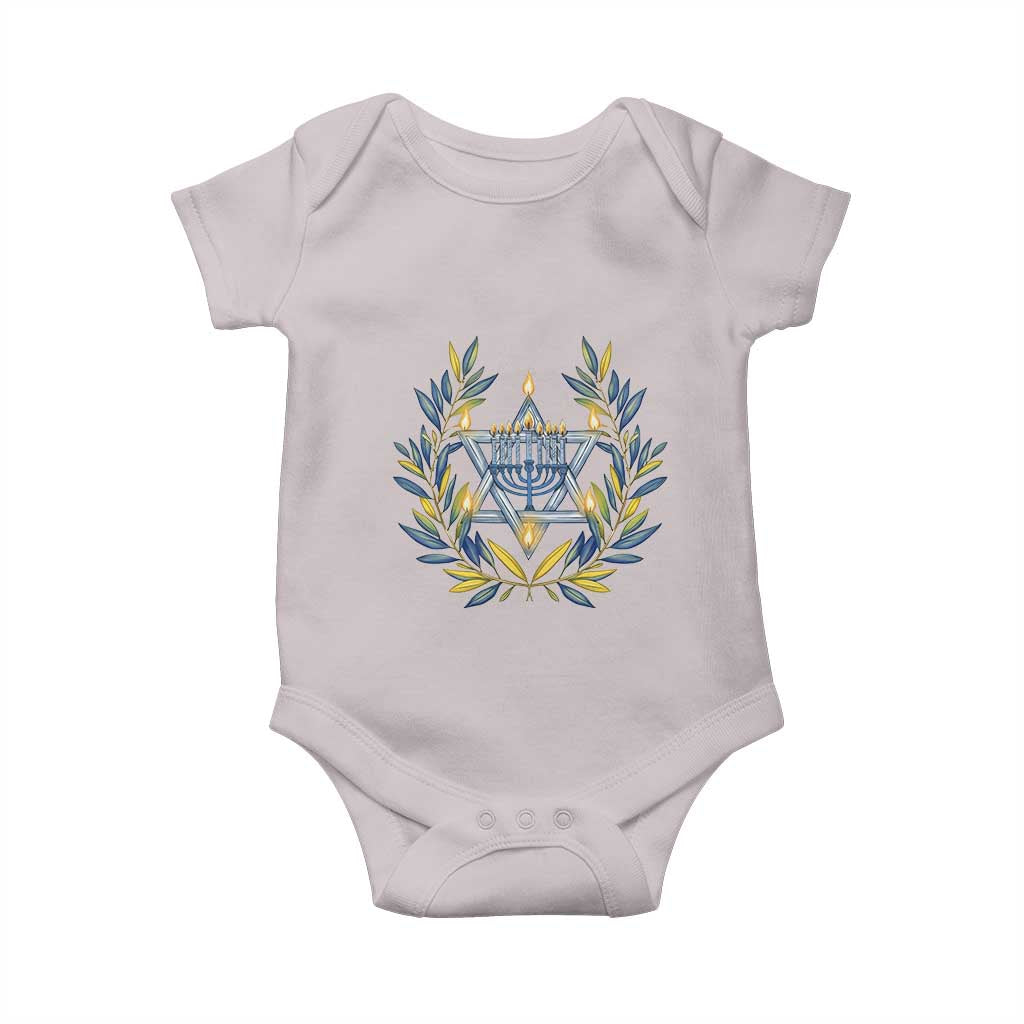 Hanukkah Flower Menorah Star Of David Baby Onesie Gift For Women - Wonder Print Shop