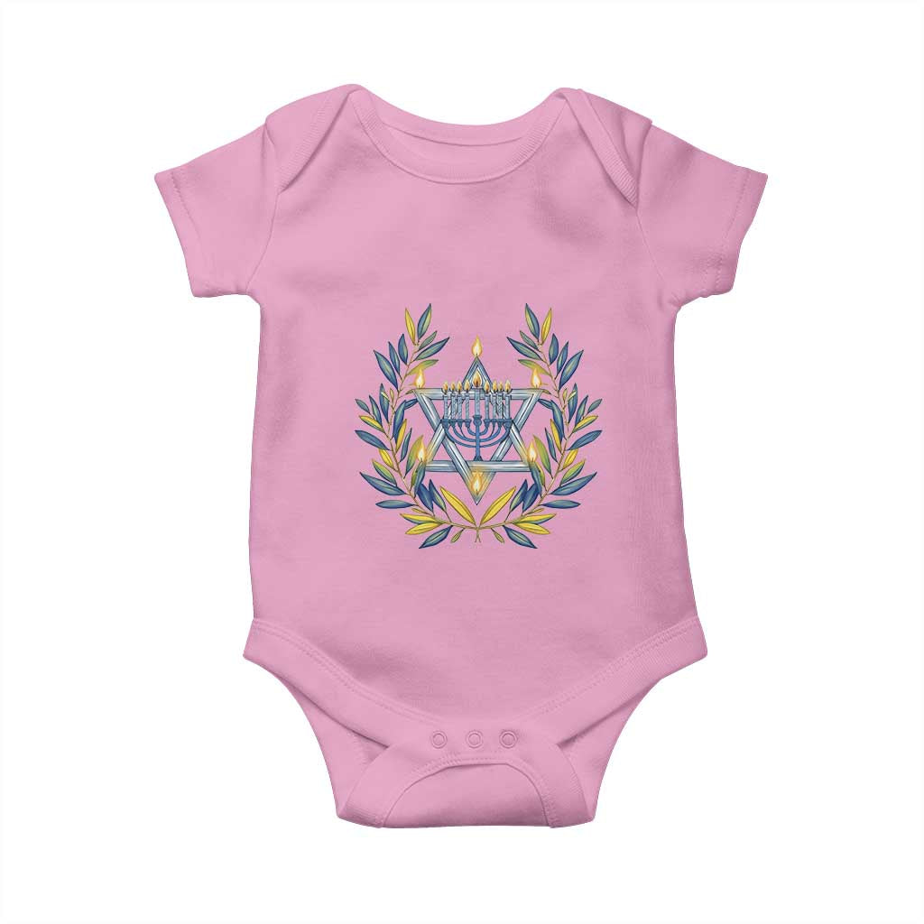 Hanukkah Flower Menorah Star Of David Baby Onesie Gift For Women - Wonder Print Shop