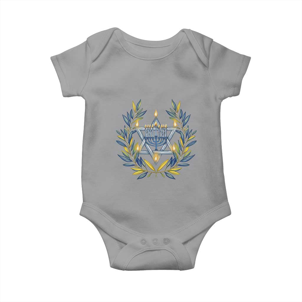 Hanukkah Flower Menorah Star Of David Baby Onesie Gift For Women - Wonder Print Shop