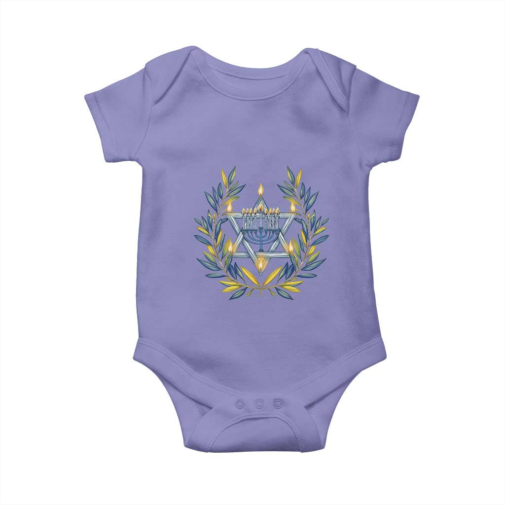 Hanukkah Flower Menorah Star Of David Baby Onesie Gift For Women - Wonder Print Shop