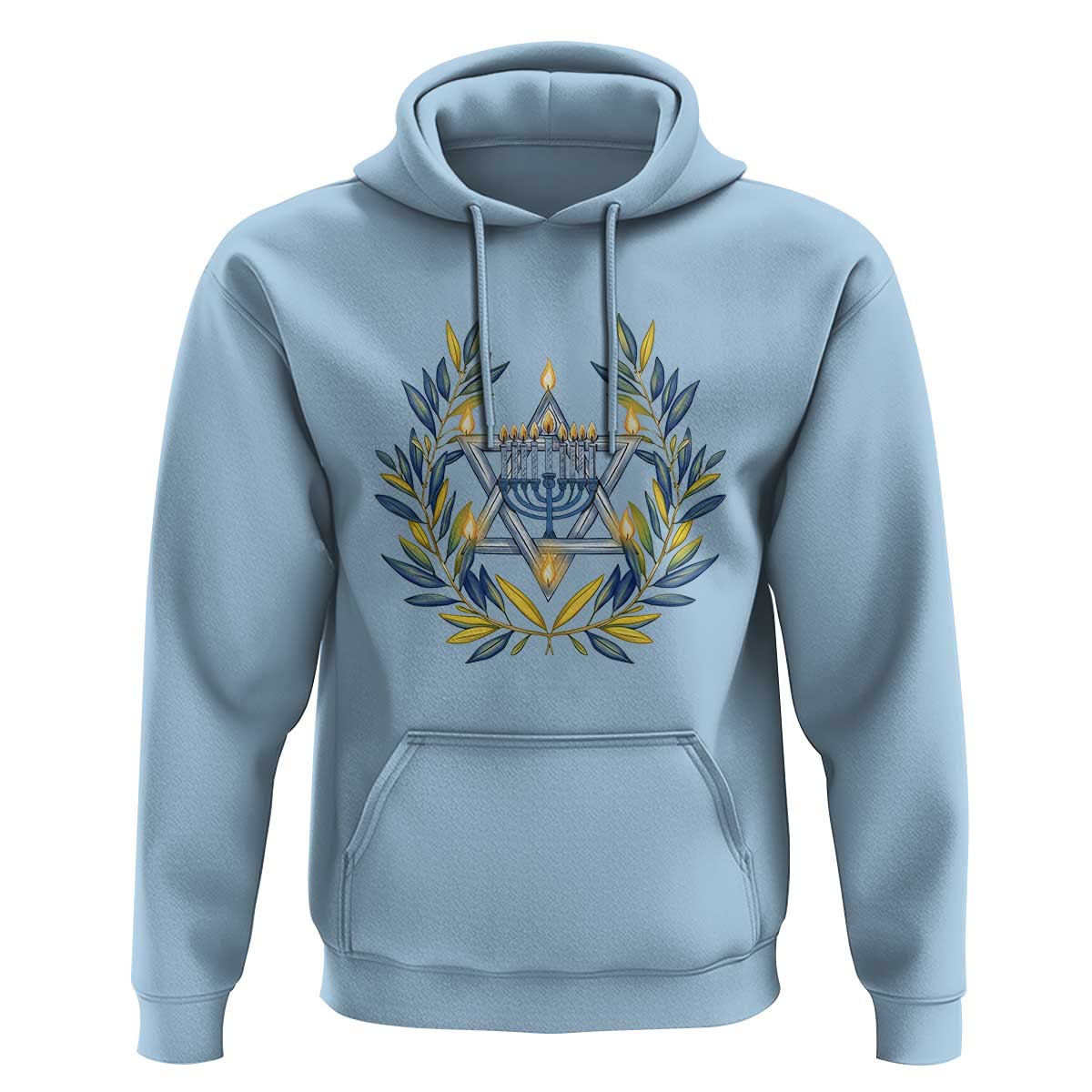 Hanukkah Flower Menorah Star Of David Hoodie Gift For Women - Wonder Print Shop
