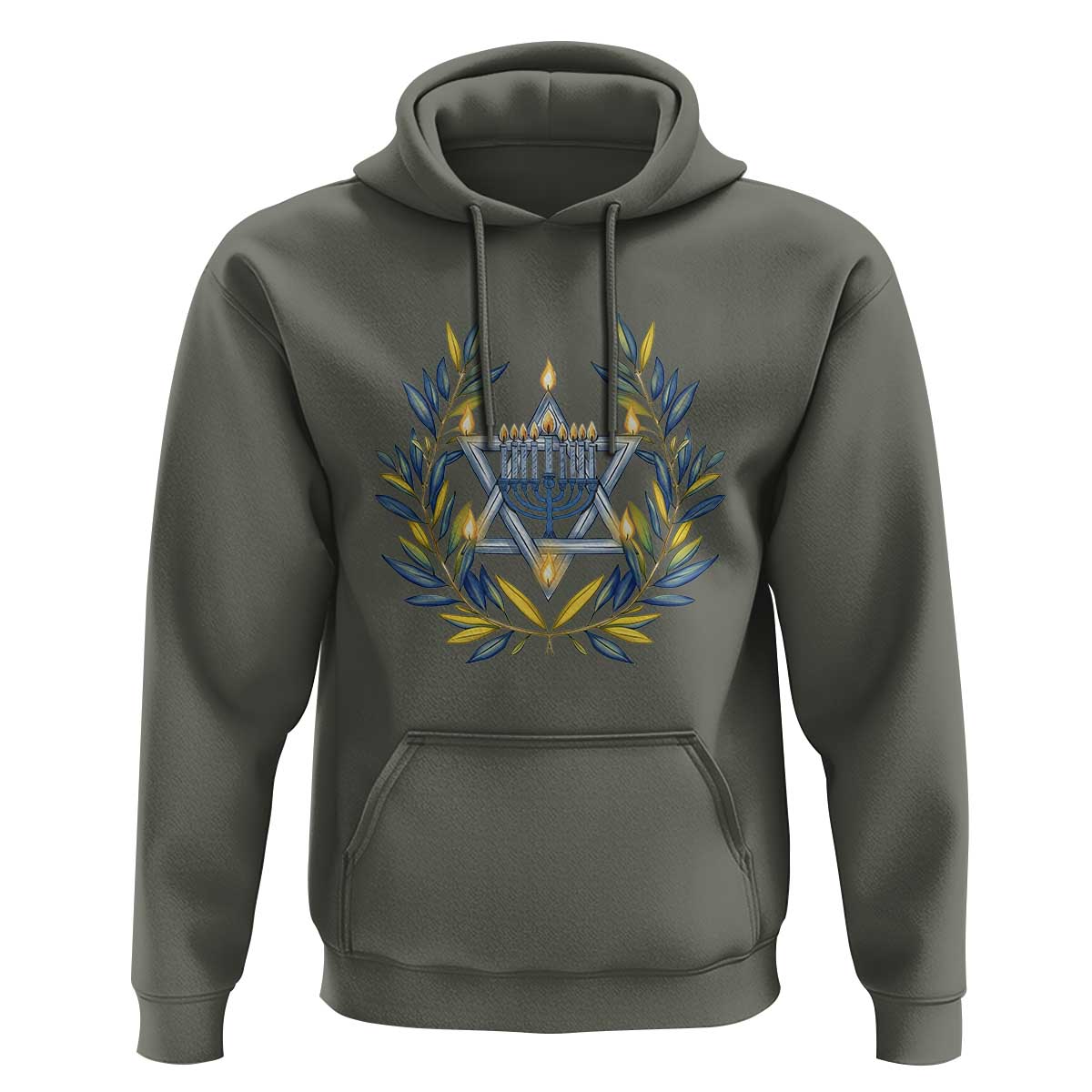 Hanukkah Flower Menorah Star Of David Hoodie Gift For Women - Wonder Print Shop