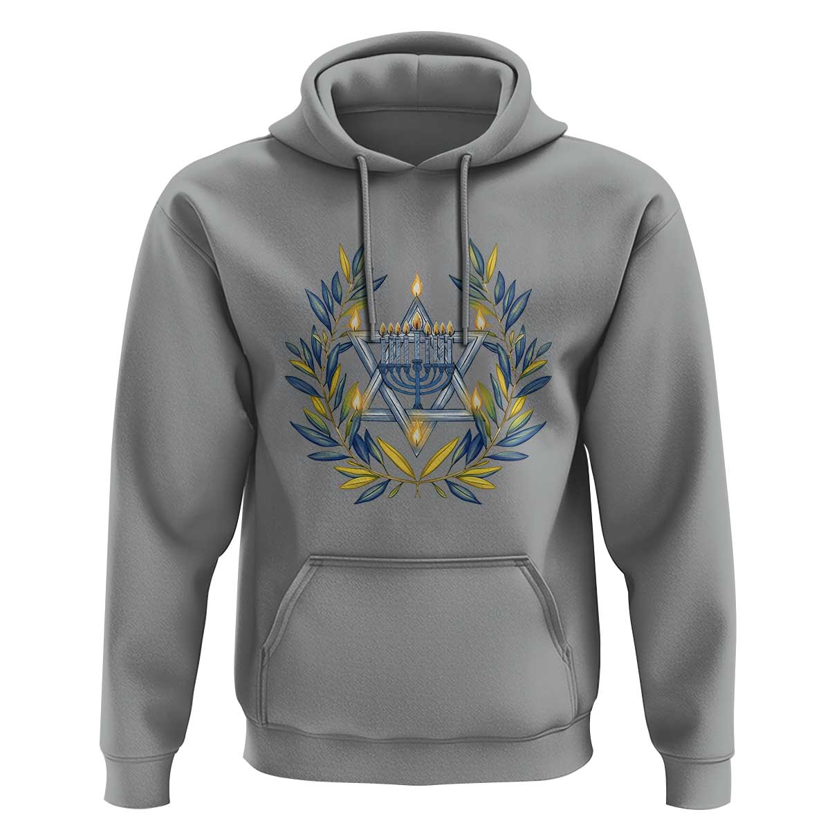 Hanukkah Flower Menorah Star Of David Hoodie Gift For Women - Wonder Print Shop