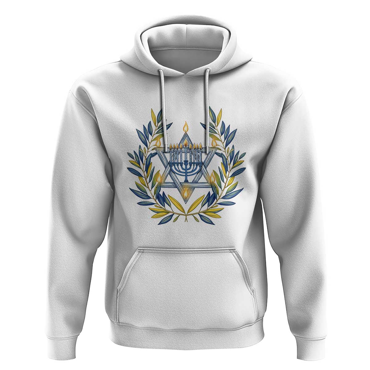 Hanukkah Flower Menorah Star Of David Hoodie Gift For Women - Wonder Print Shop