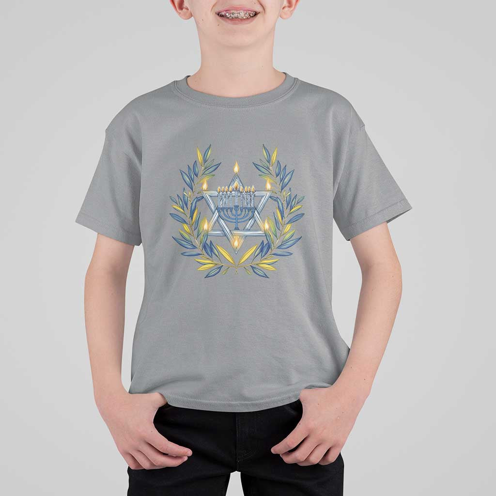 Hanukkah Flower Menorah Star Of David T Shirt For Kid Gift For Women - Wonder Print Shop