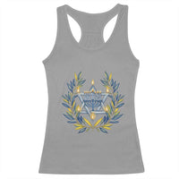 Hanukkah Flower Menorah Star Of David Racerback Tank Top Gift For Women - Wonder Print Shop